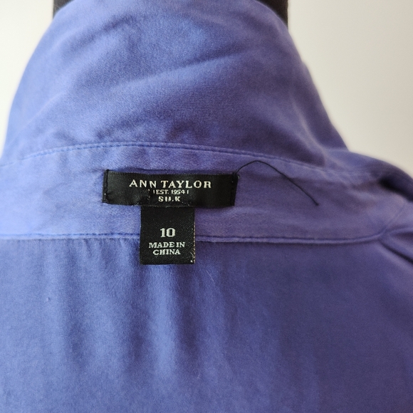 Purple Silk Blouse Ann Taylor - Picture 2 of 4